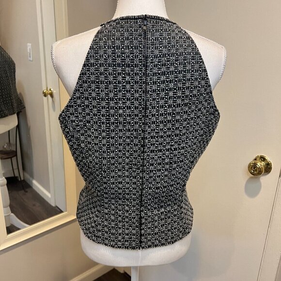 ZOLA Evening Black Fully Beaded Sleeveless Top, Size 12 - Picture 9 of 15